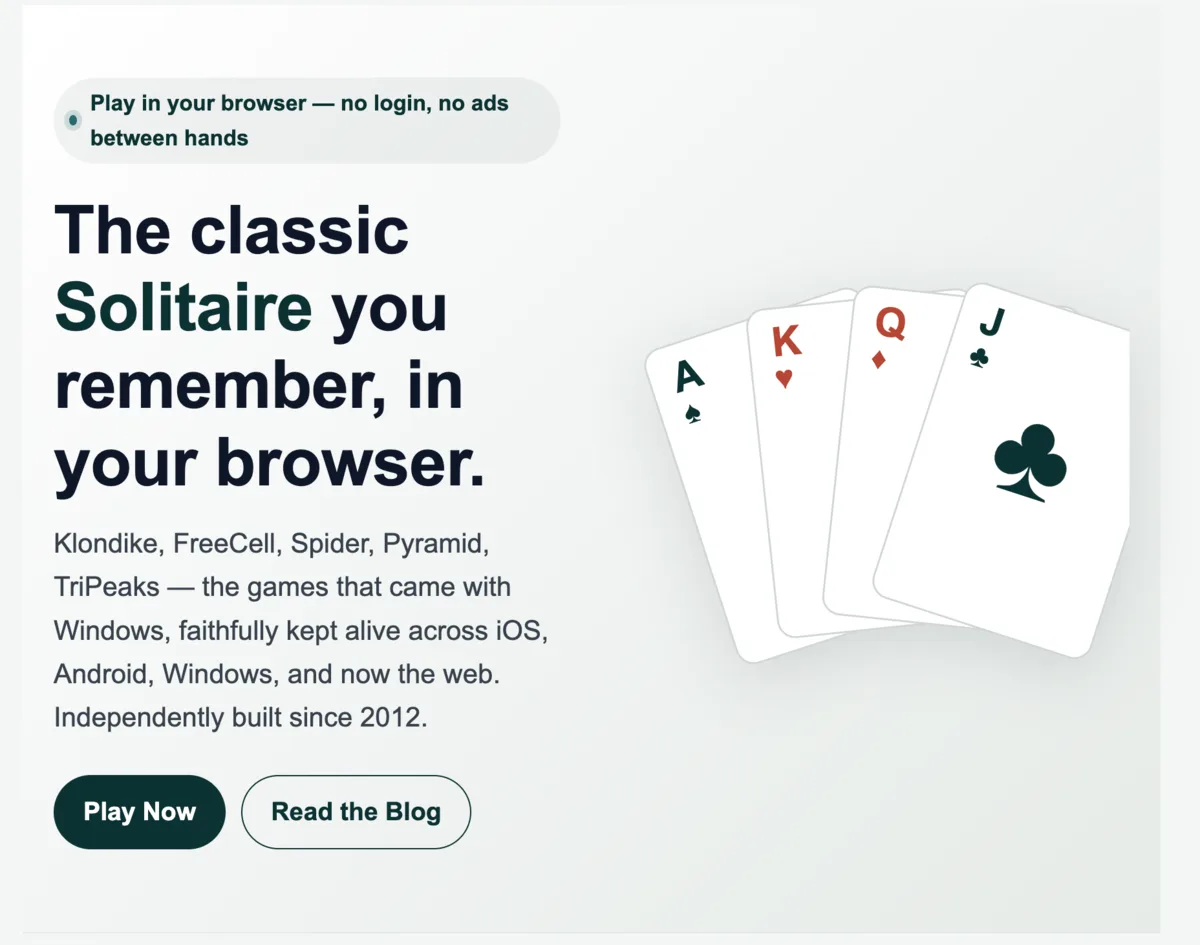 The Classic Solitaire website